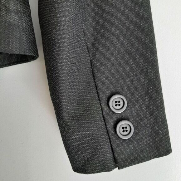 ZARA Belted Button Down Blazer Jacket Dark Gray Sz L - Picture 12 of 15